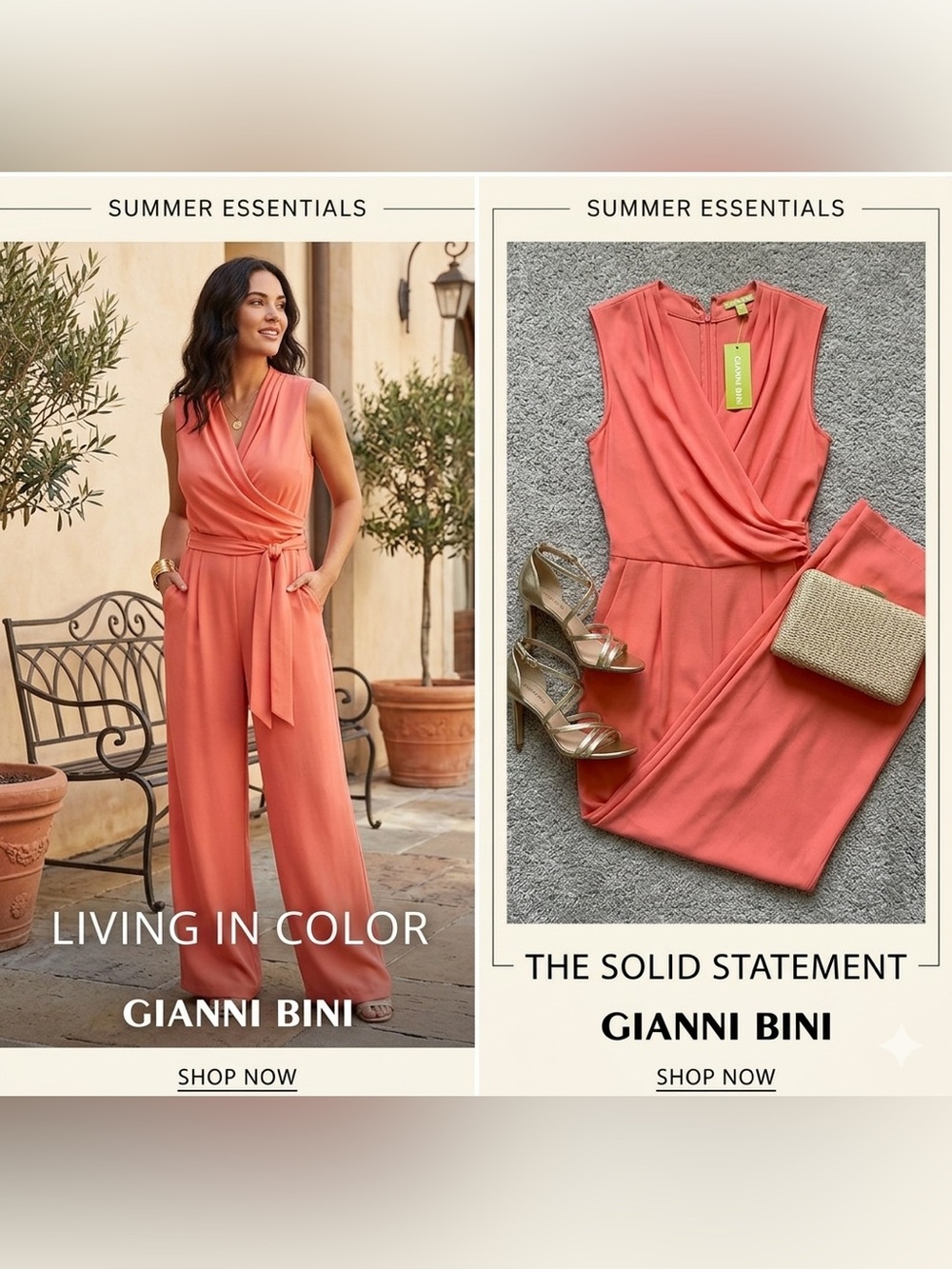 Gianni Bini Sleeveless Coral Jumpsuit